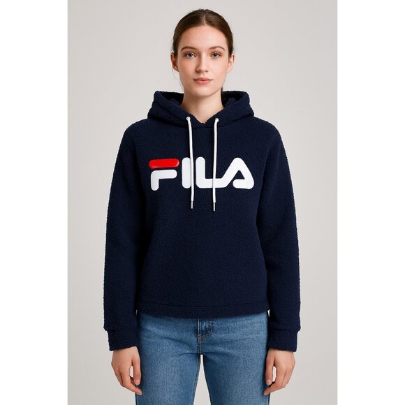 Fila Women's Sherpa Caroline Pullover Hoodie Size L - Picture 1 of 7